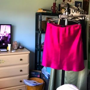 hot pink silky skirt forever 21